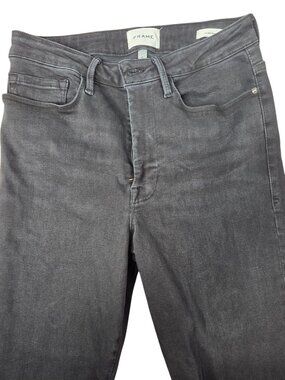 Frame Le One Skinny Black Jeans Size 2 Cotton Blend Made In Turkey
